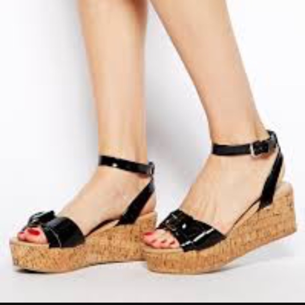 ALDO Waldron Black Cork Wedges