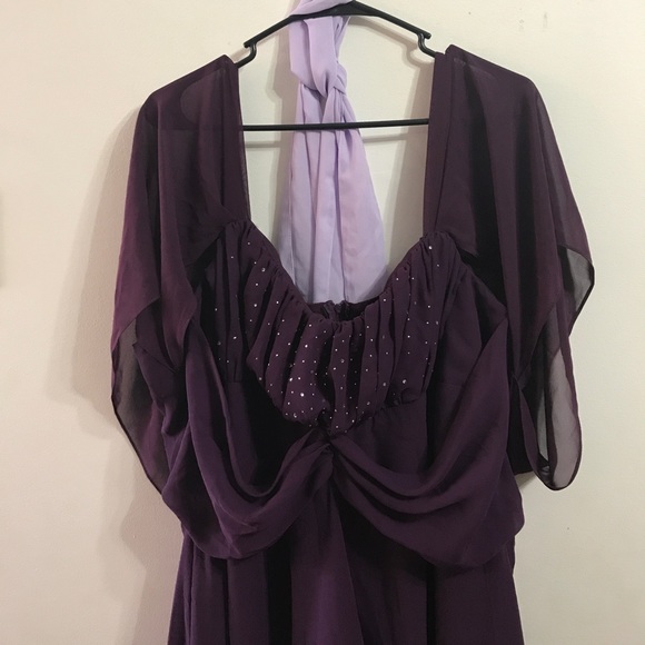 Royal purple full length dress gown - Picture 2 of 8