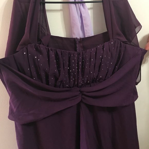 Royal purple full length dress gown - Picture 7 of 8