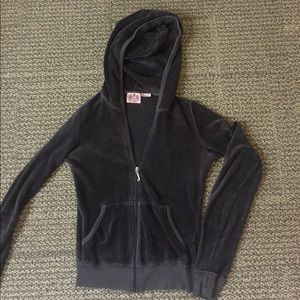 Juicy Couture grey velour hoodie zip up
