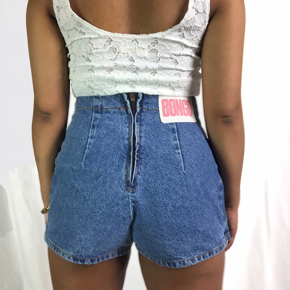 90s bongo denim skirt skort 26" waist vintage Jean