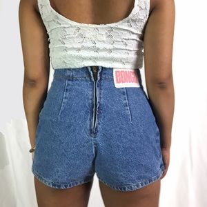 90s bongo denim skirt skort 26" waist vintage Jean