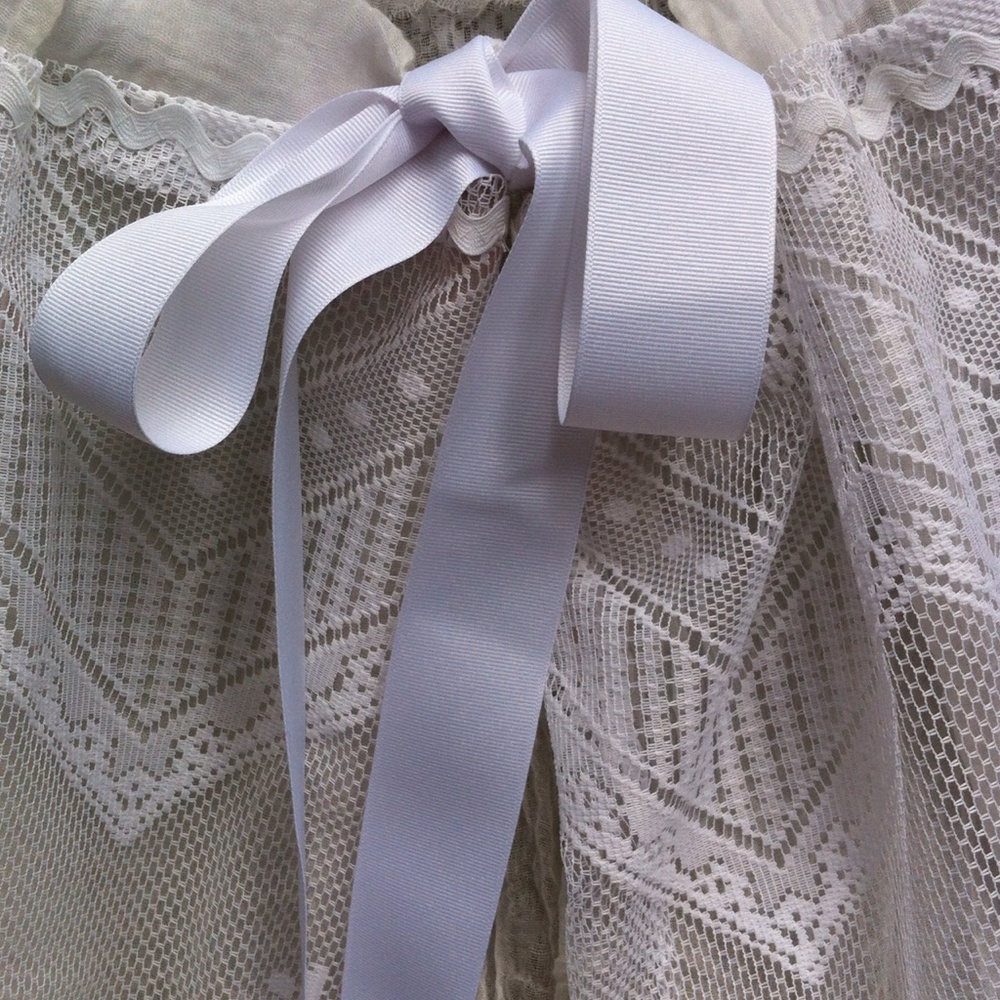 Sold×HP×Whitetied bathing suit cover up/over skirt - Picture 2 of 4