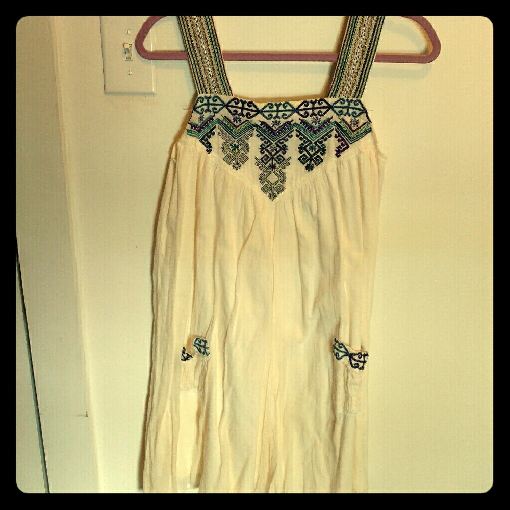 Embroidered Dress with Pockets