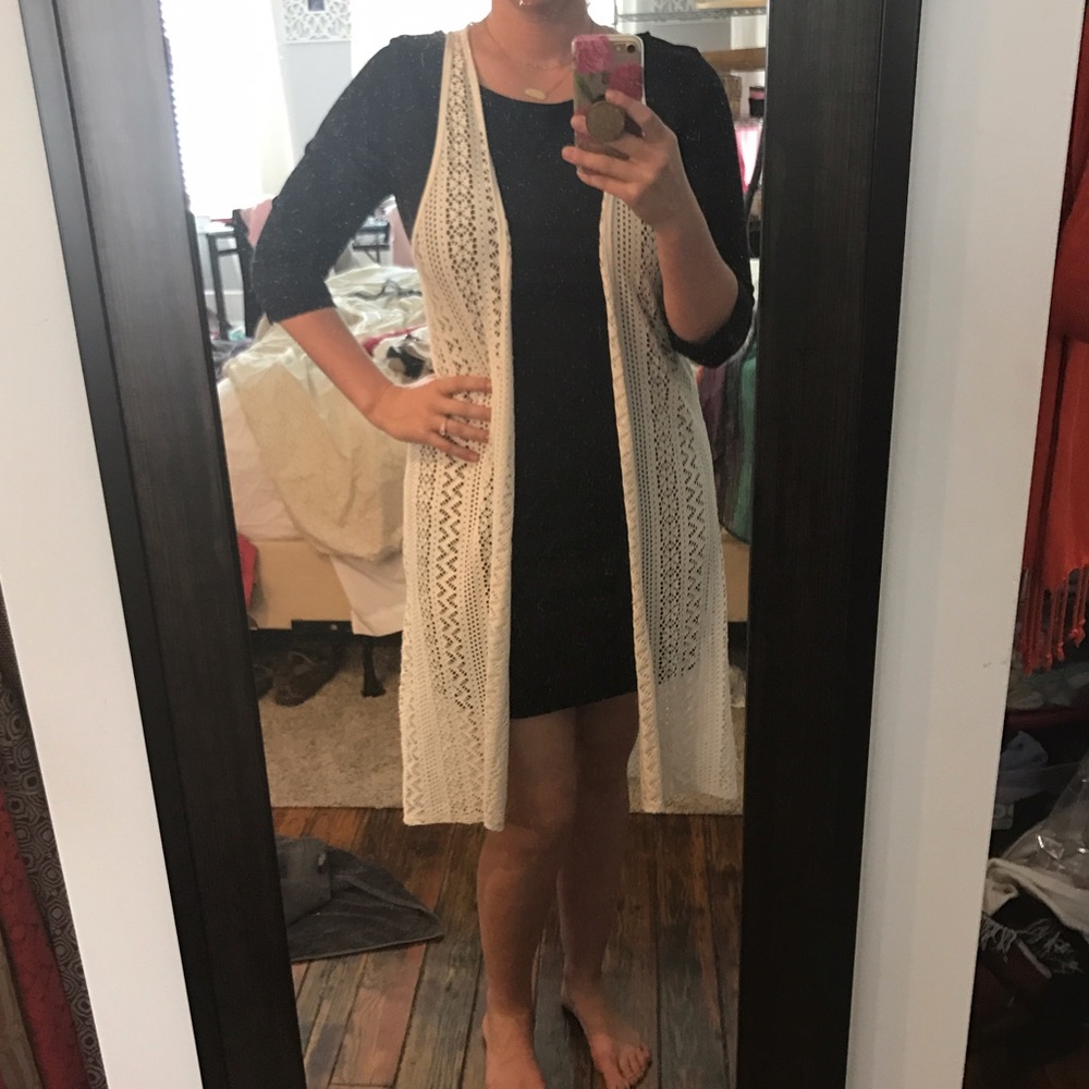 Knit Sleeveless Kimono / Swimsuit Coverup / Duster