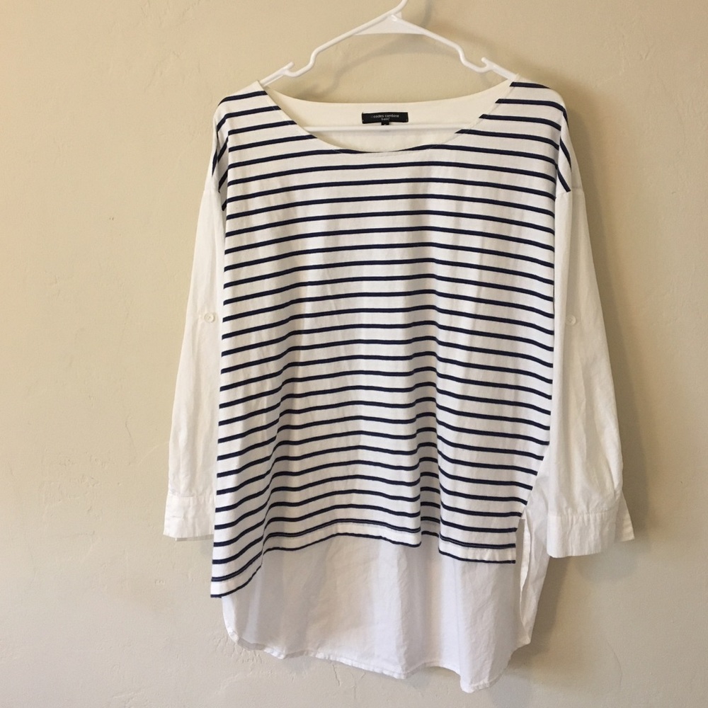 Codes Combine navy striped t-shirt