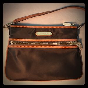 Michael Khors two tone brown clutch