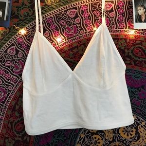 American apperal white cropped shirt