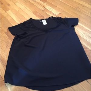 Black Short sleeve Blouse 2XL