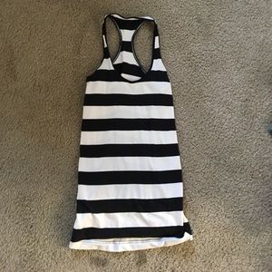 Black and white striped lululemon tank size 4