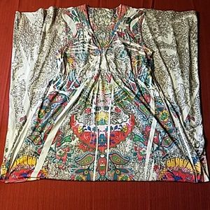 Multi color dress with floral and paisley print