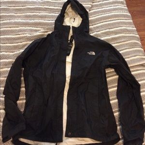 North Face black rain shell size m