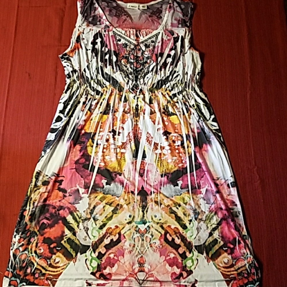 Multi color butterfly accented dress
