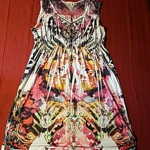 Multi color butterfly accented dress