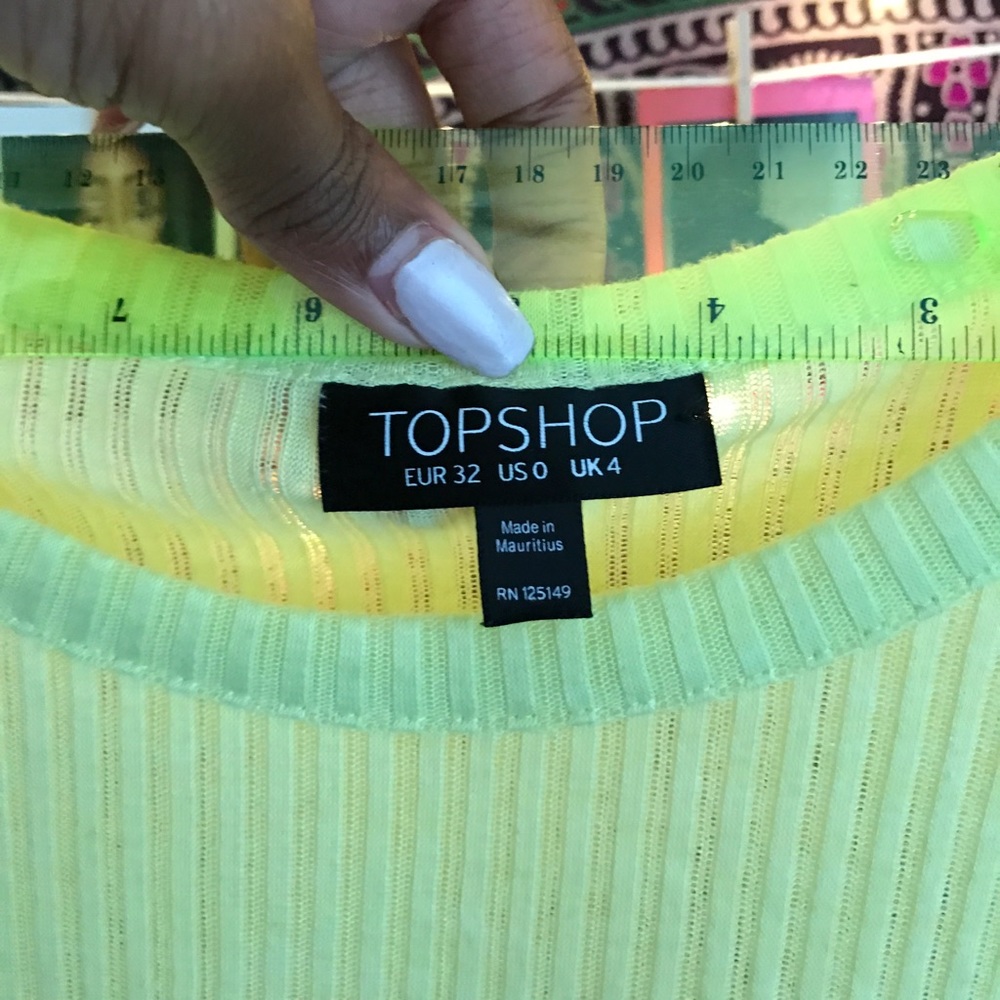 A neon yellow crop top from top shop! - Picture 2 of 3