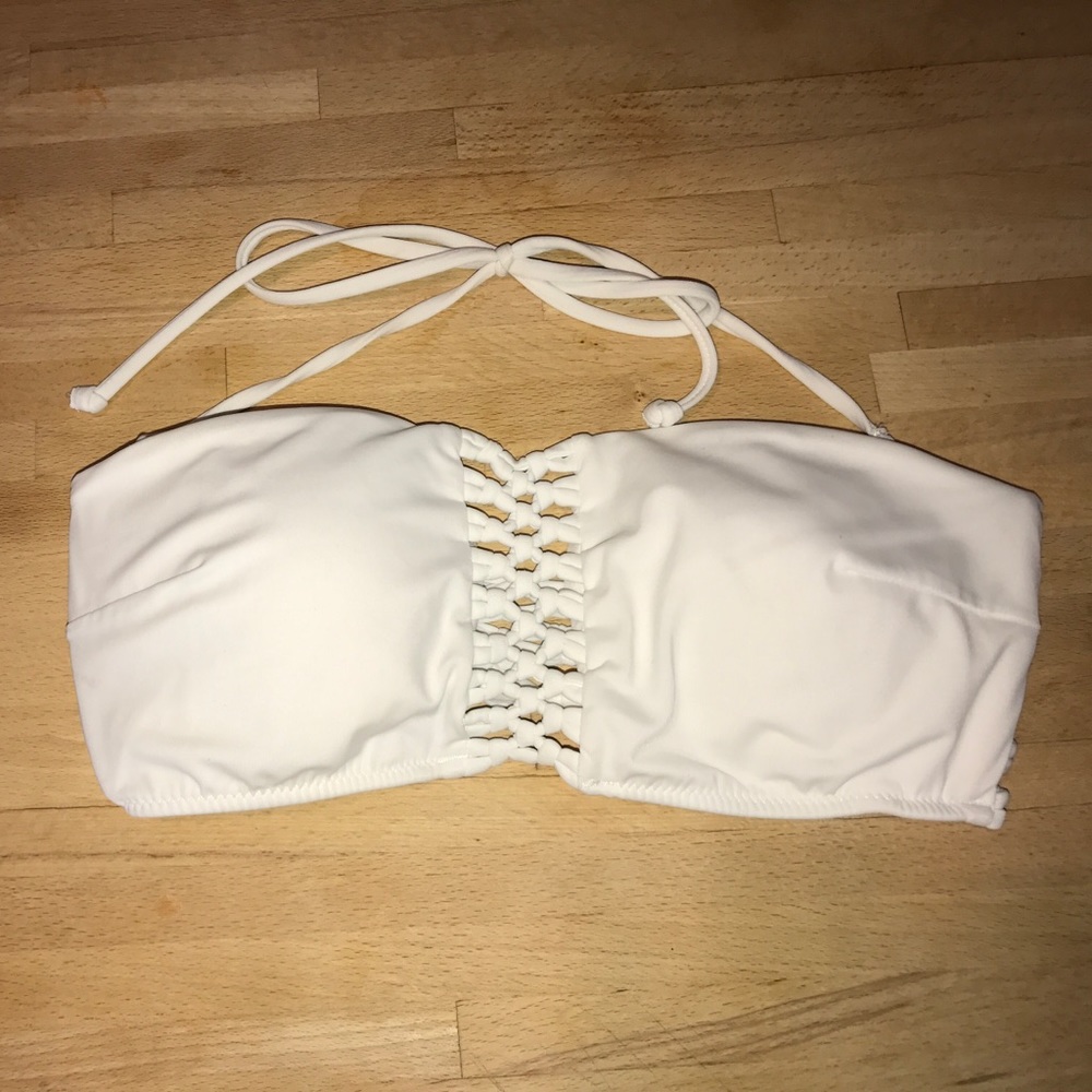 Crocheted White Bathing Suit Top