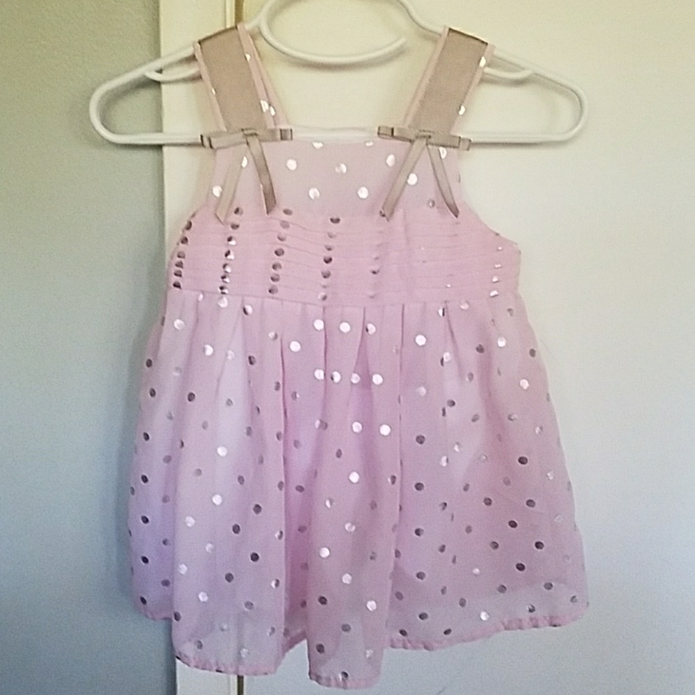 pink with silver polka dots