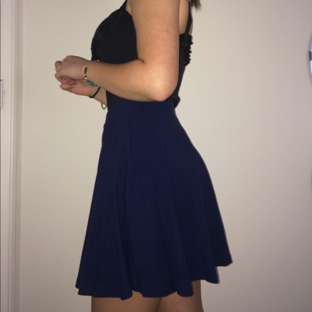 navy blue skater skirt