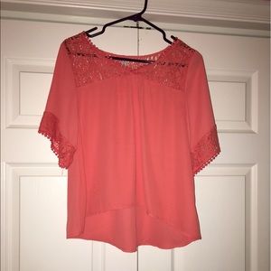 Orange lace blouse