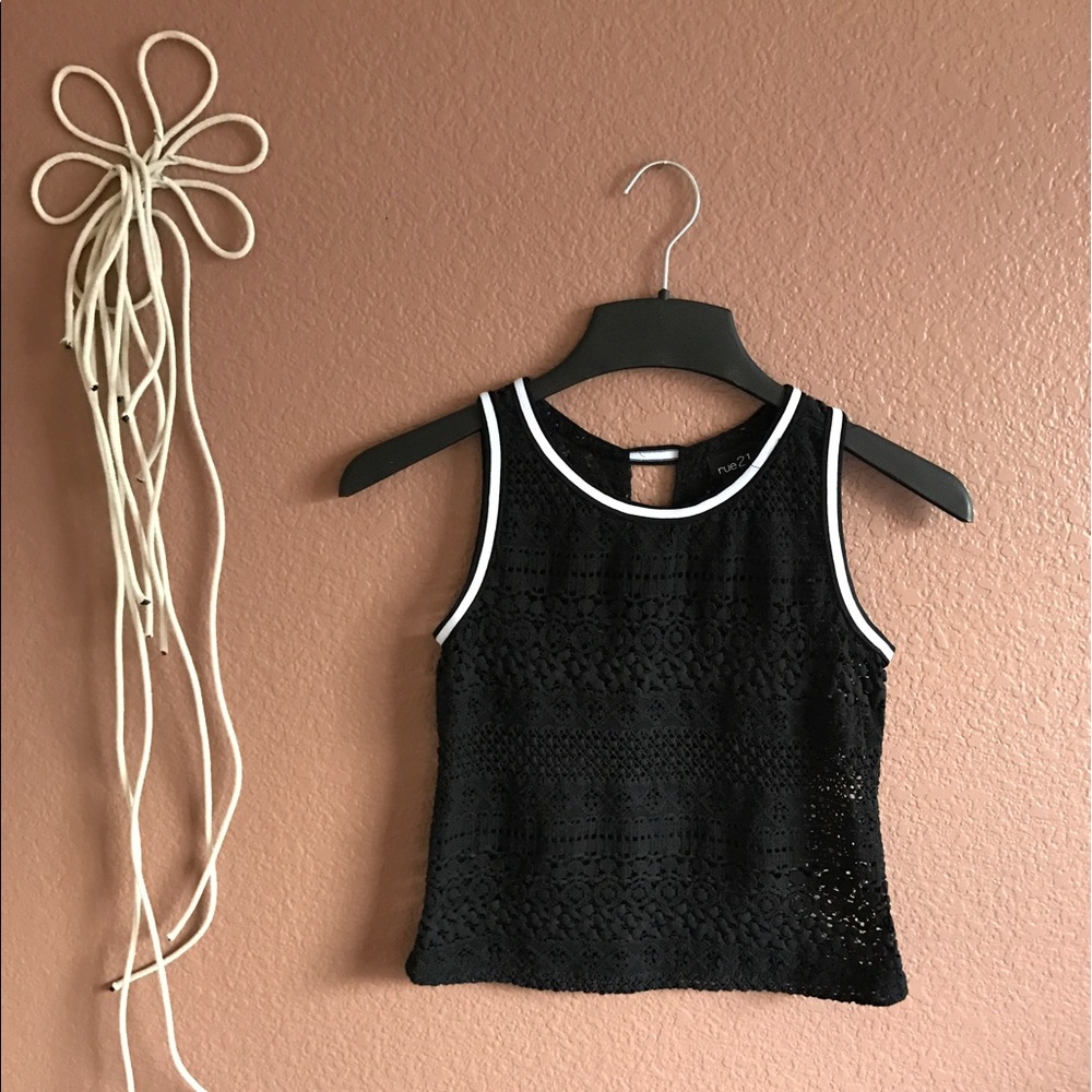 Black lace tank