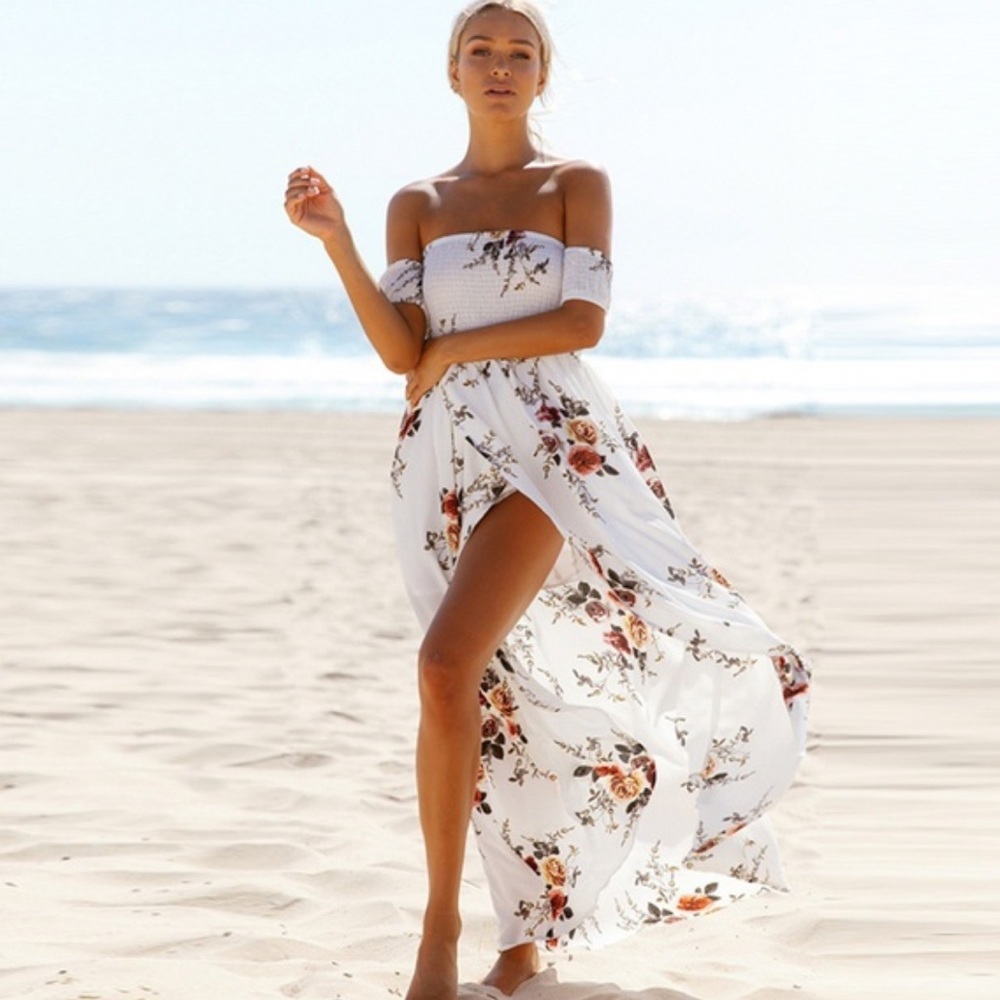 ▪️maxi off shoulder floral dress - Picture 2 of 5