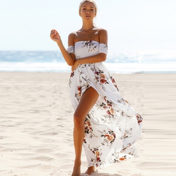 ▪️maxi off shoulder floral dress - Picture 2 of 5