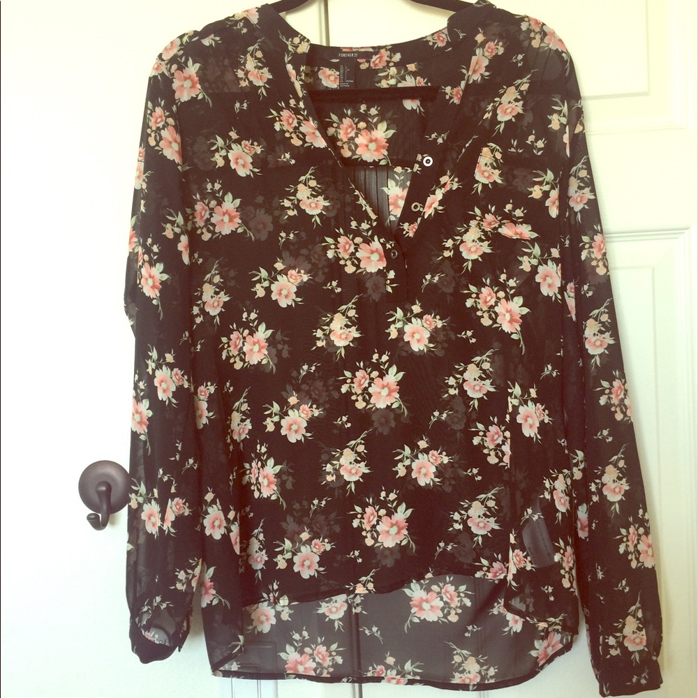Forever 21 flower print blouse