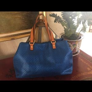 Antonio Melani Bright Blue Woven Handbag Tote