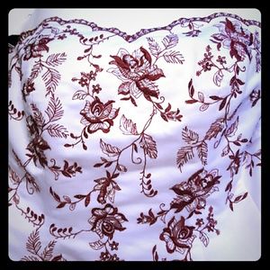 Strapless Embroidered Wedding Dress