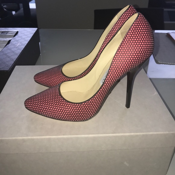 Jimmy choo honeycomb suede geranium heels - Picture 2 of 4