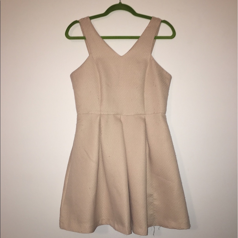 Cream Pleated Dress