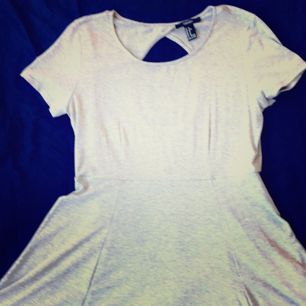 Soft Grey Cotton Swing Dress