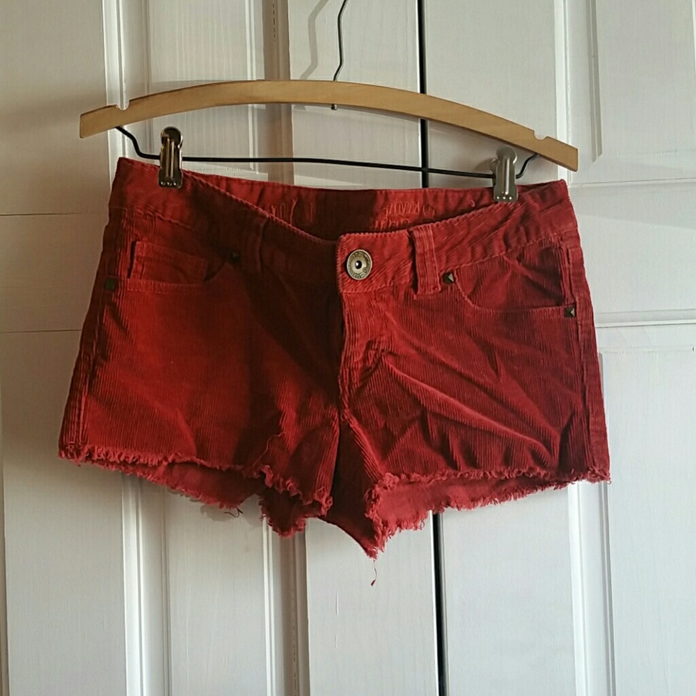 Red Cordoroy Shorts