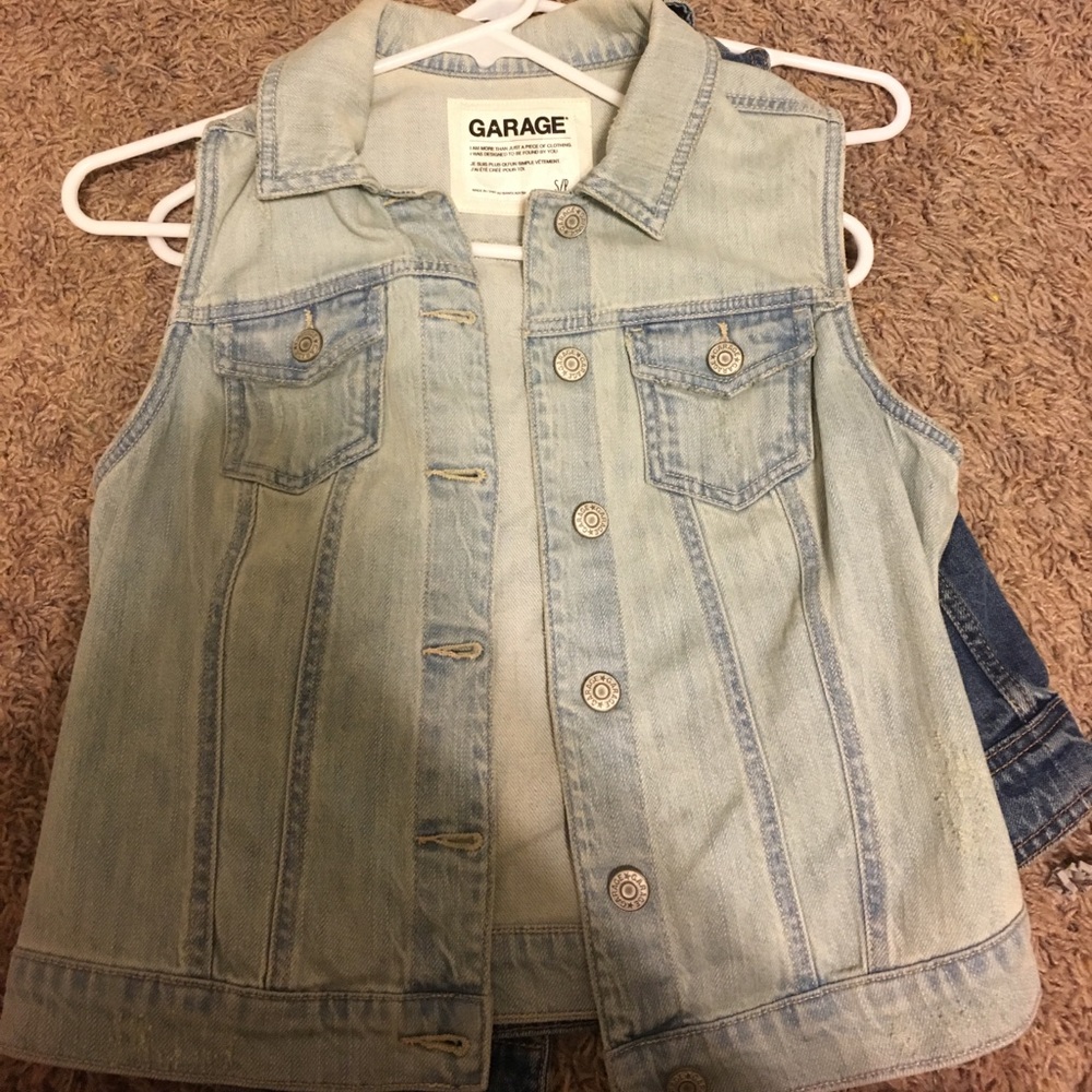 Light wash denim vest