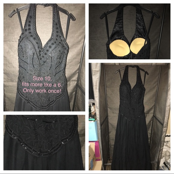 Black Halter Formal Dress - Picture 1 of 4