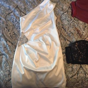 Eliza J New York white dress with side beading