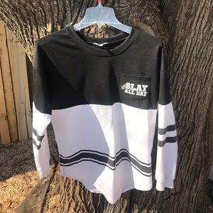 Black and White Long Sleeve Top