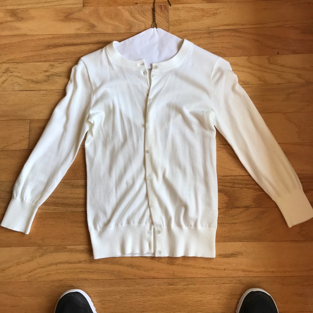 J Crew white Clare cardigan