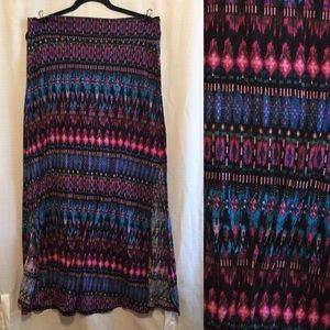 Tribal print maxi skirt