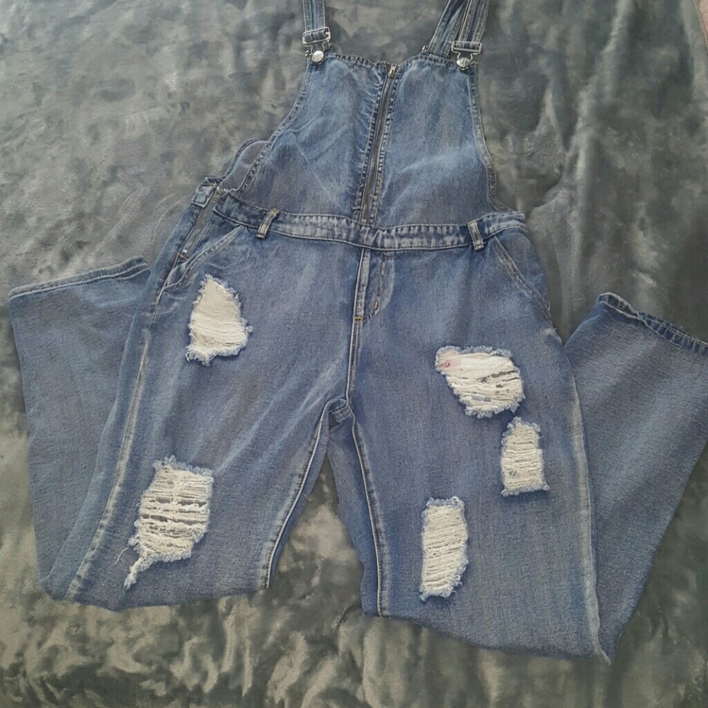 Denim distressed jumper