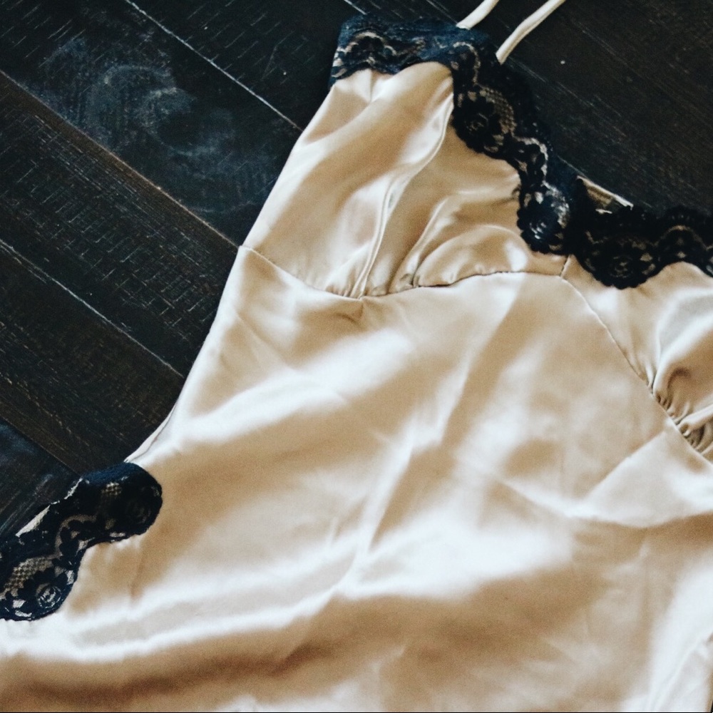 Gold and Black Satin Slip Top