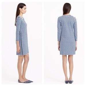 J Crew striped side zip t-shirt dress in blue