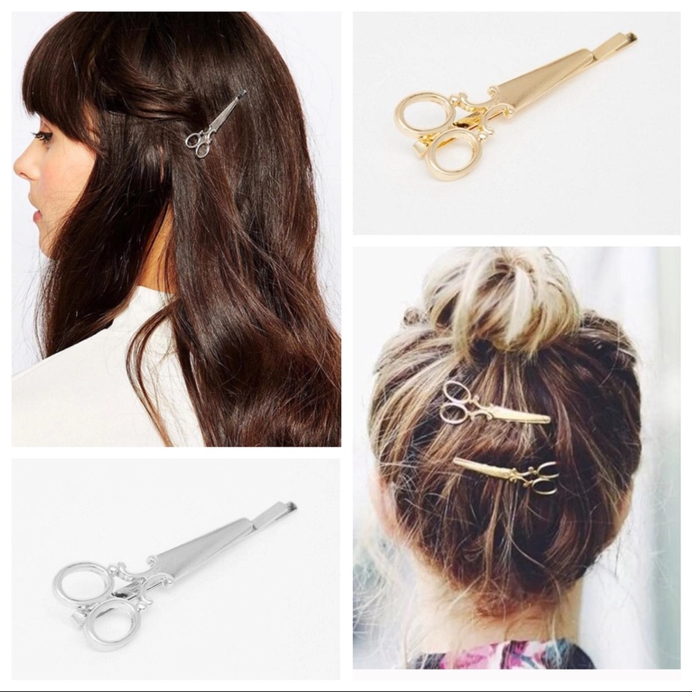 💕2for$10💕 2pc Scissors Hair Pins - Gold / Silver