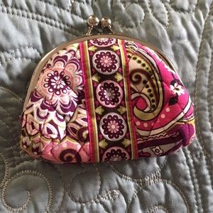 Vera Bradley Double Kiss Coin Pouch in Very Berry