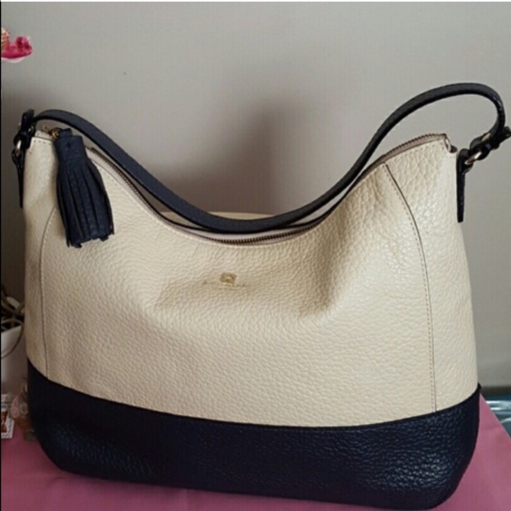 Ivory and Navy Kate Spade Shoulder Purse