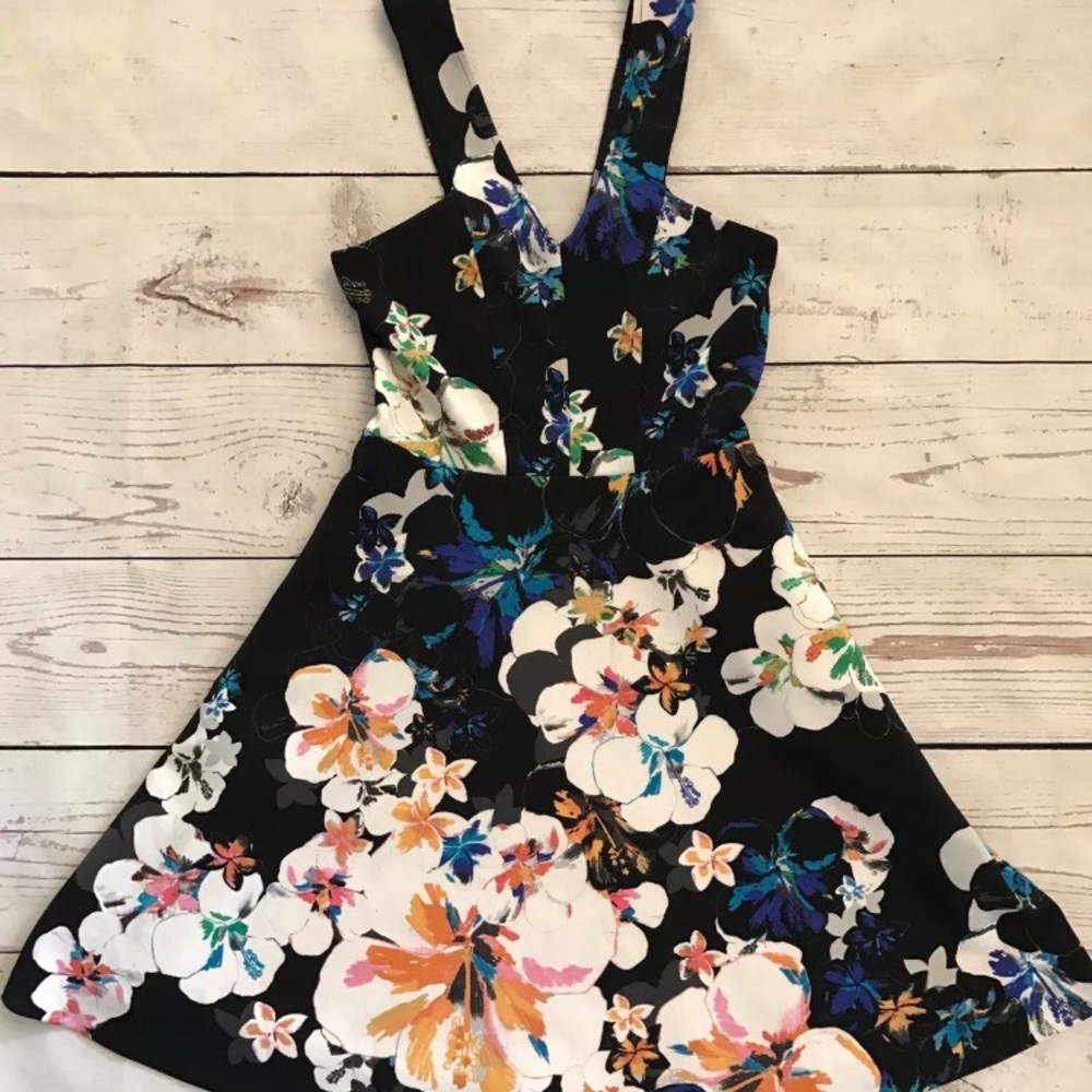 Express Floral Fit and Flare Dress Size 0