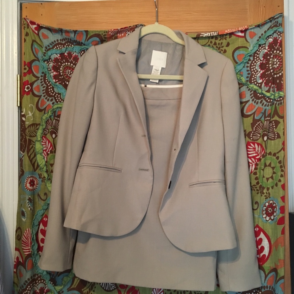 J. Crew tan wool skirt suit