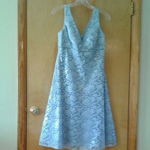 ALFRED Angelo size 8 dress with lace Lt Blu6