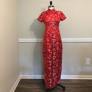 Chinese Dress Red Sexy Exotic Maxi Burning Man
