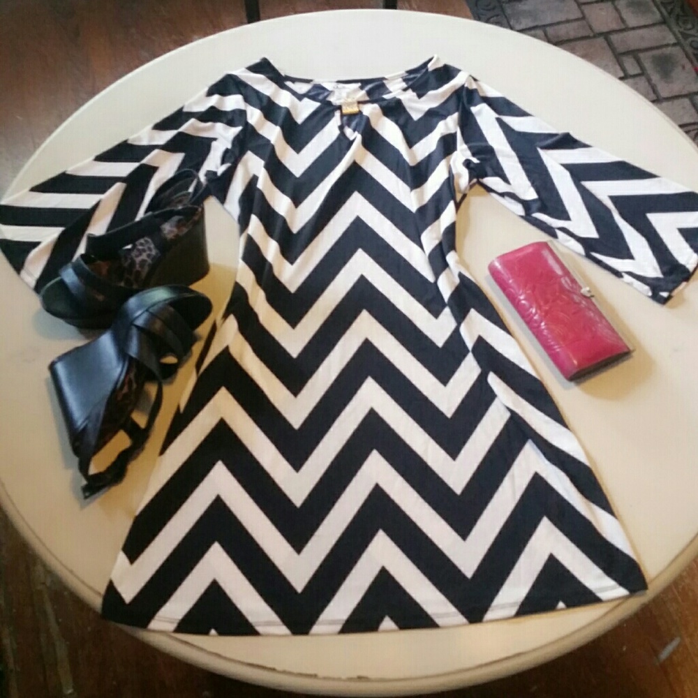 On Trend Chevron Mini Dress